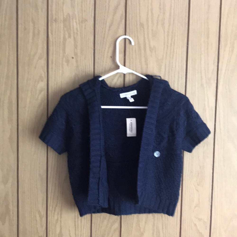 Brand New Aeropostale Cropped Blue Cardigan